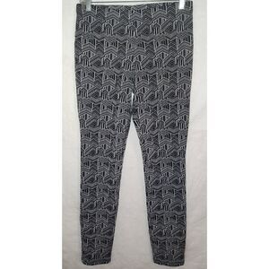 Clara Sun Woo black white geometric pants size Small Comfort waist